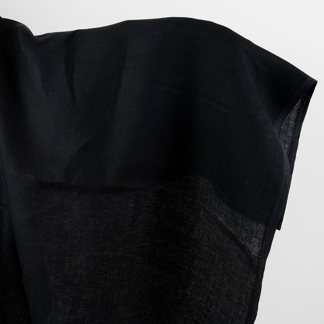 Linen fabric black double-layer