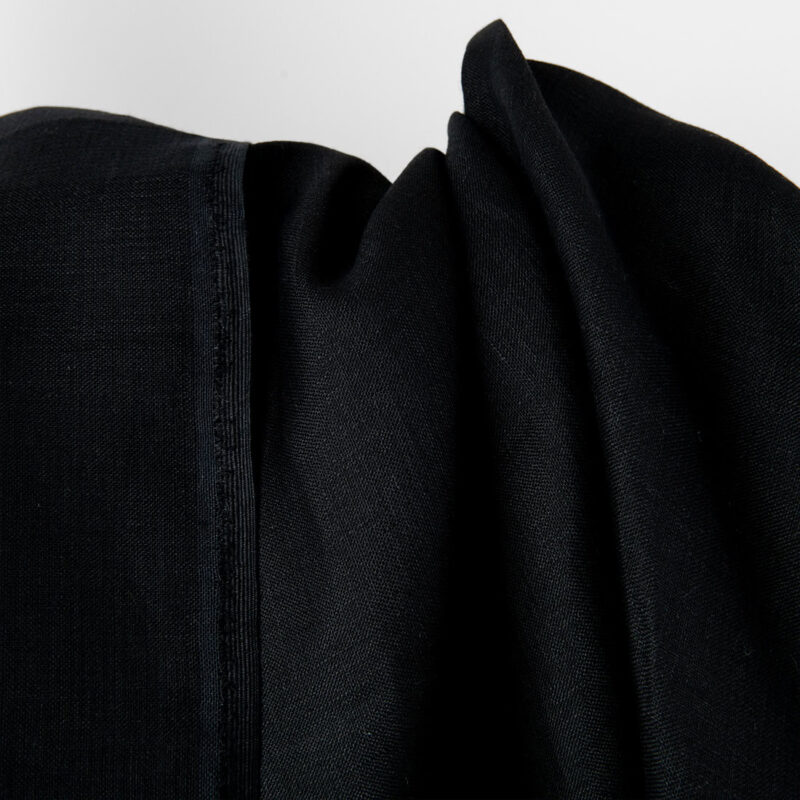 Linen fabric black double-layer, pure linen