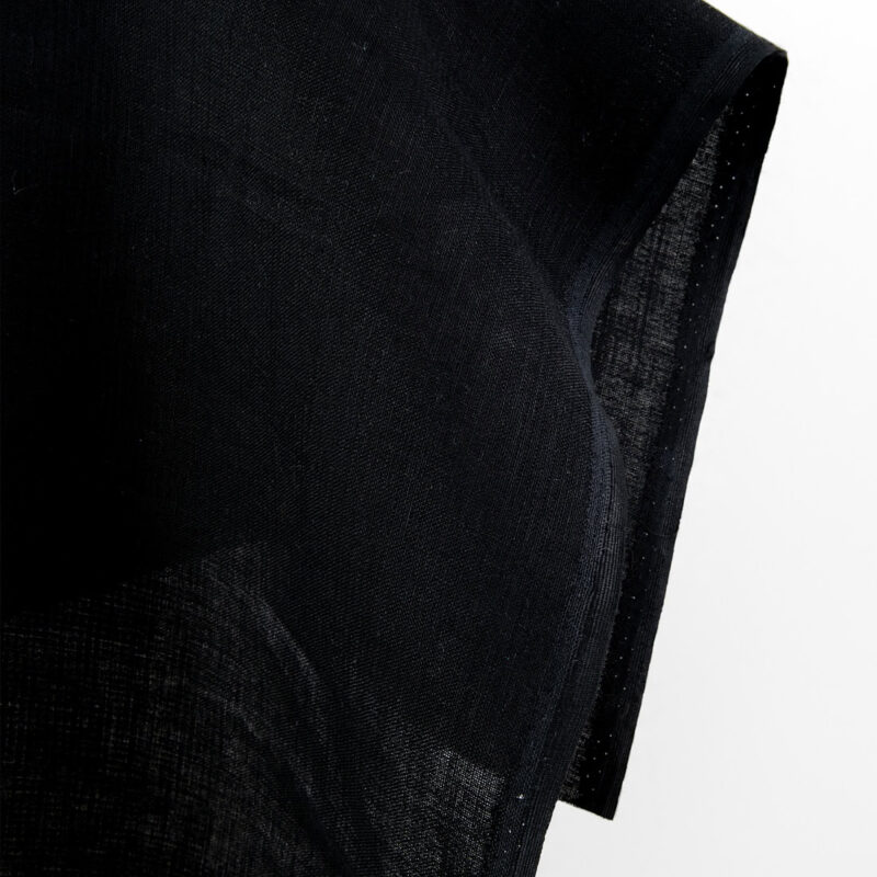 Linen fabric black double-layer, true black