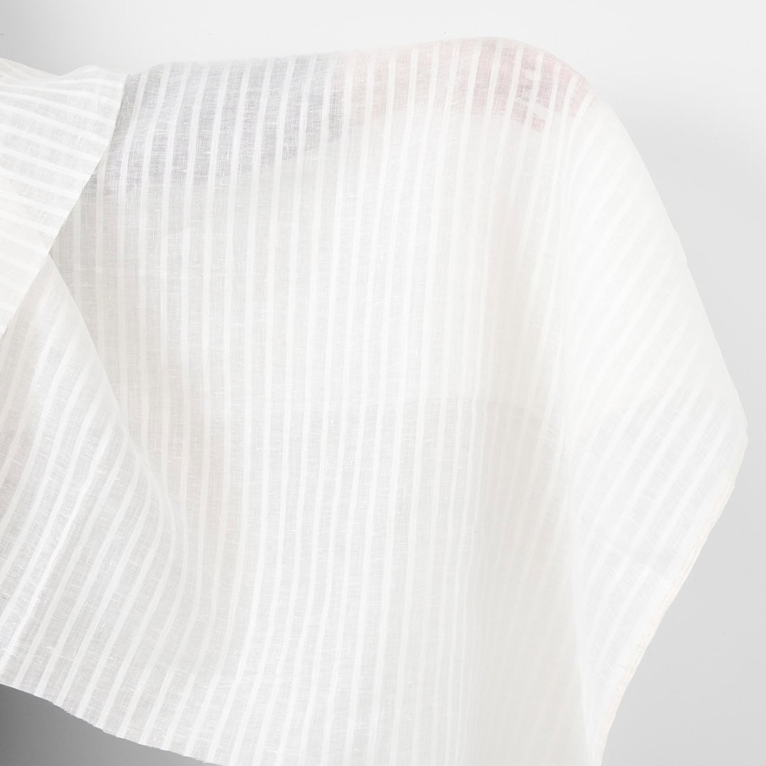 Linen fabric striped off-white