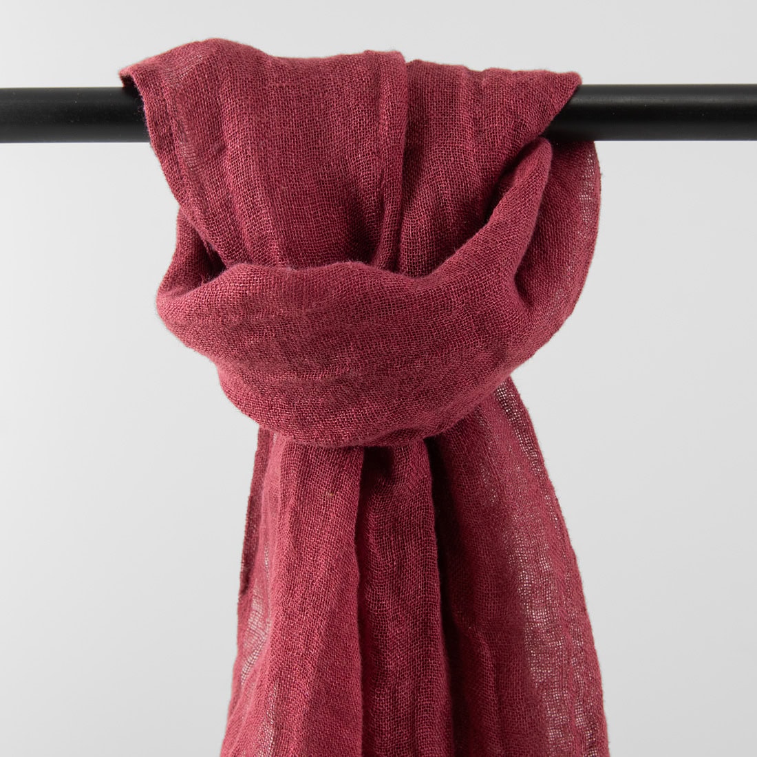 FINO Szal bordo 2 FINO Shawl warm brown, pure linen