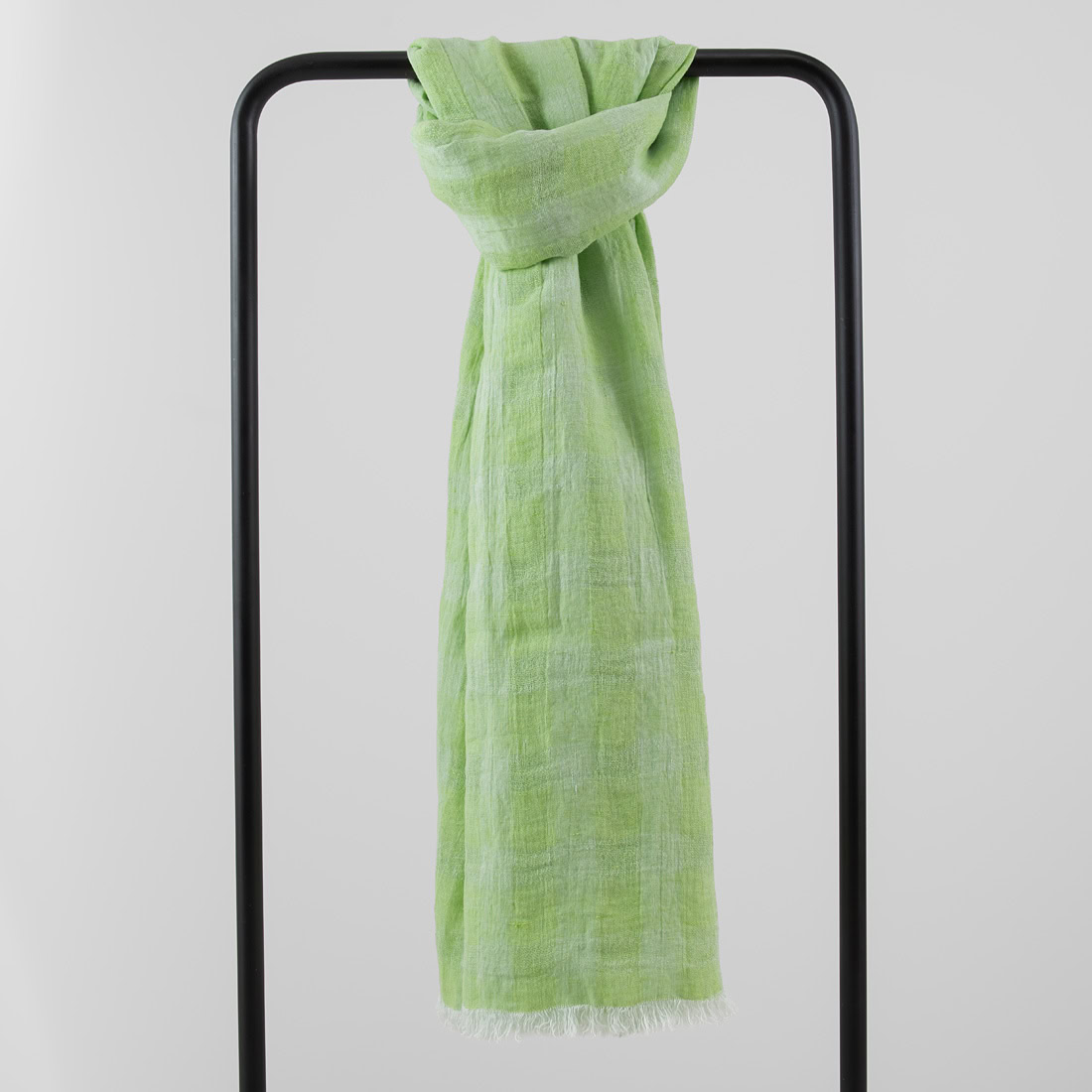 KORI Szalik zielony 1 Washed linen green shawl