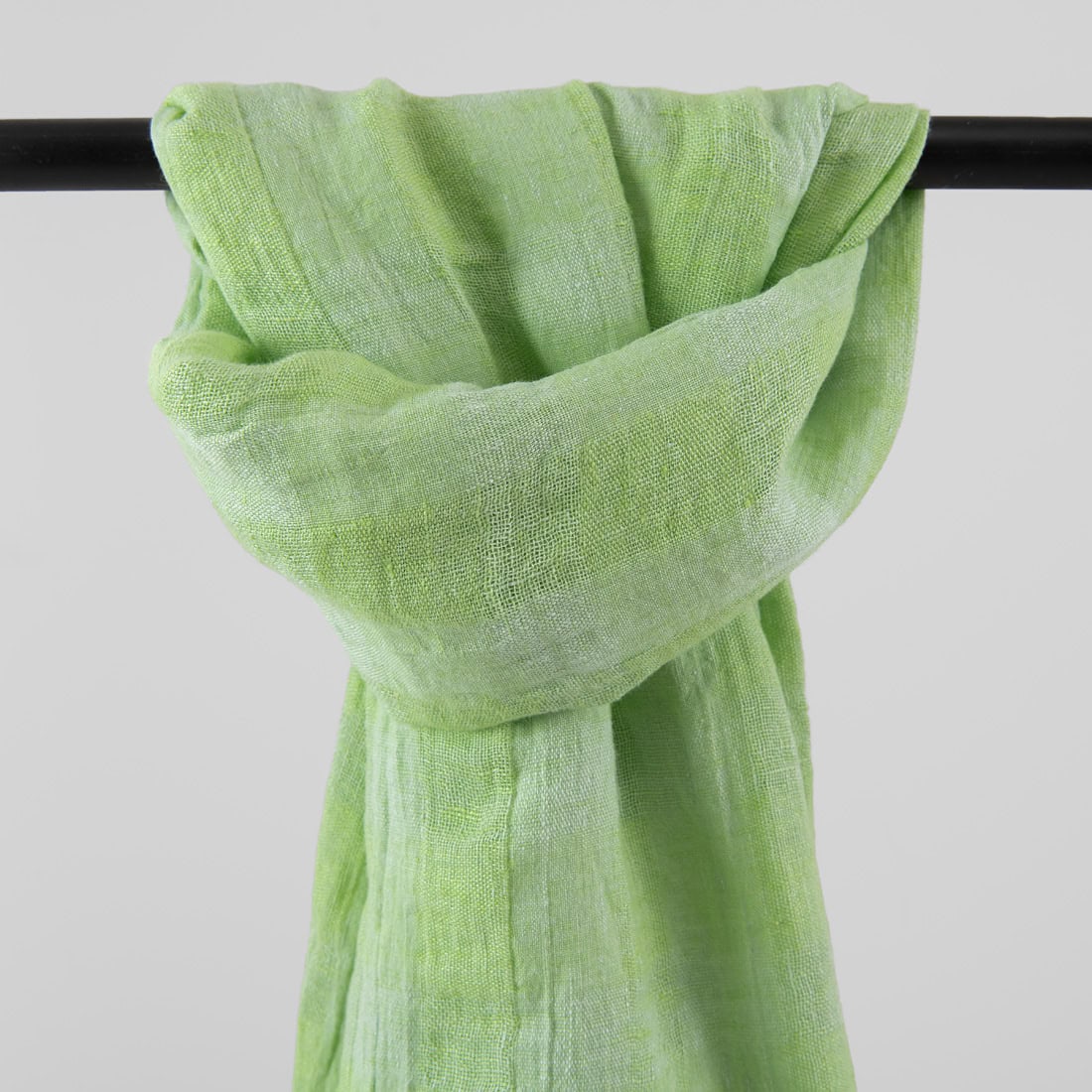 KORI Szalik zielony 2 Washed linen green shawl, pure linen
