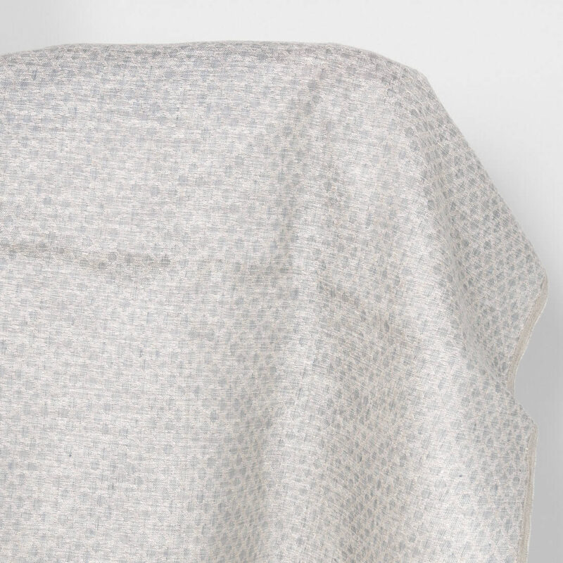 Linen cotton fabric grey beige diamonds double-layer, 150cm