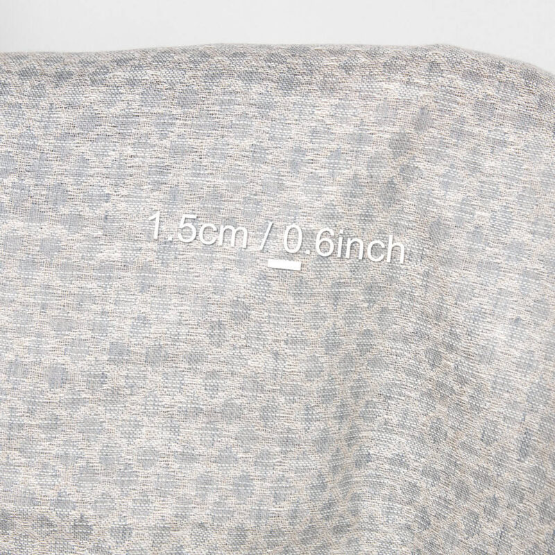 Linen cotton fabric grey beige diamonds, with measurements