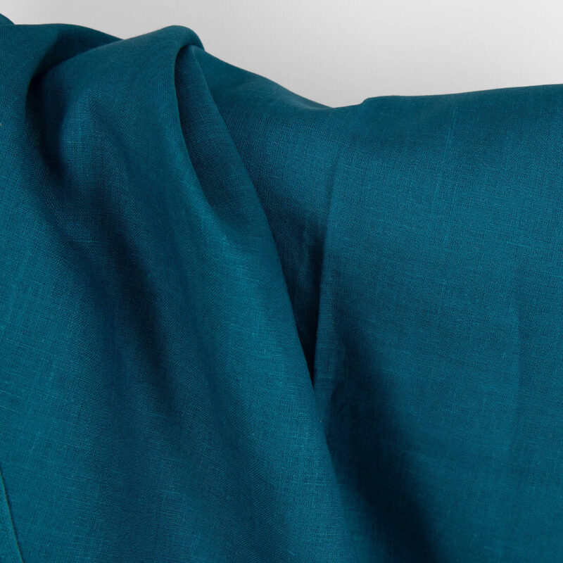 Linen fabric in lyons blue colour texture