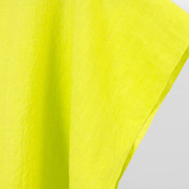 Washed linen fabric in sulphur spring, neon green