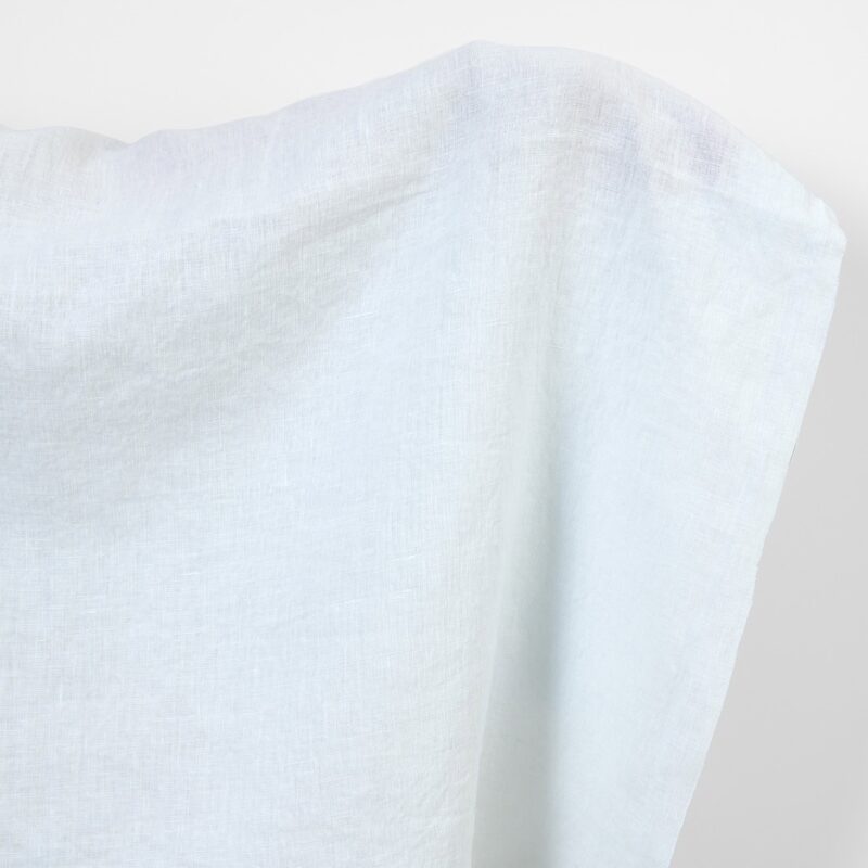 Linen fabric in illusion blue colour, washed