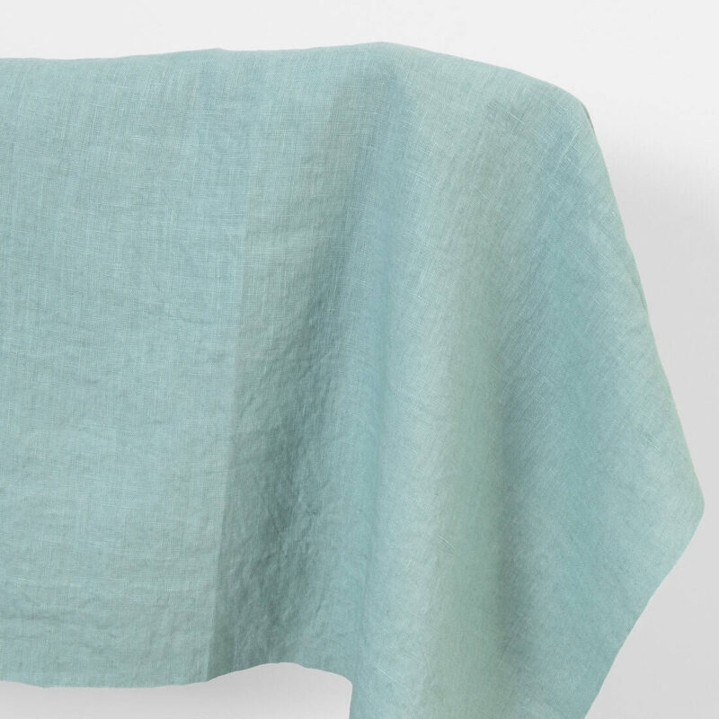 Linen fabric in jadeite colour, washed