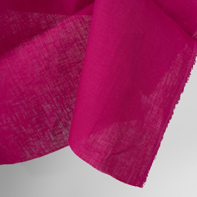 Linen fabric magenta colour, unwashed