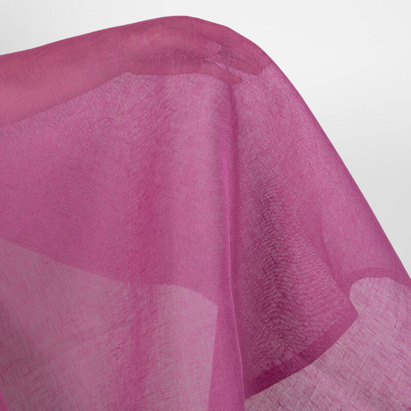 Linen fabric dark cool pink transparent, gauze
