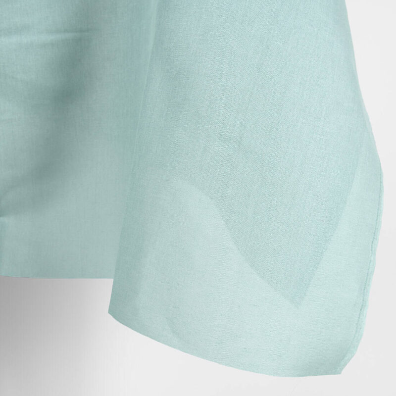Linen cotton fabric in jadeite colour edge