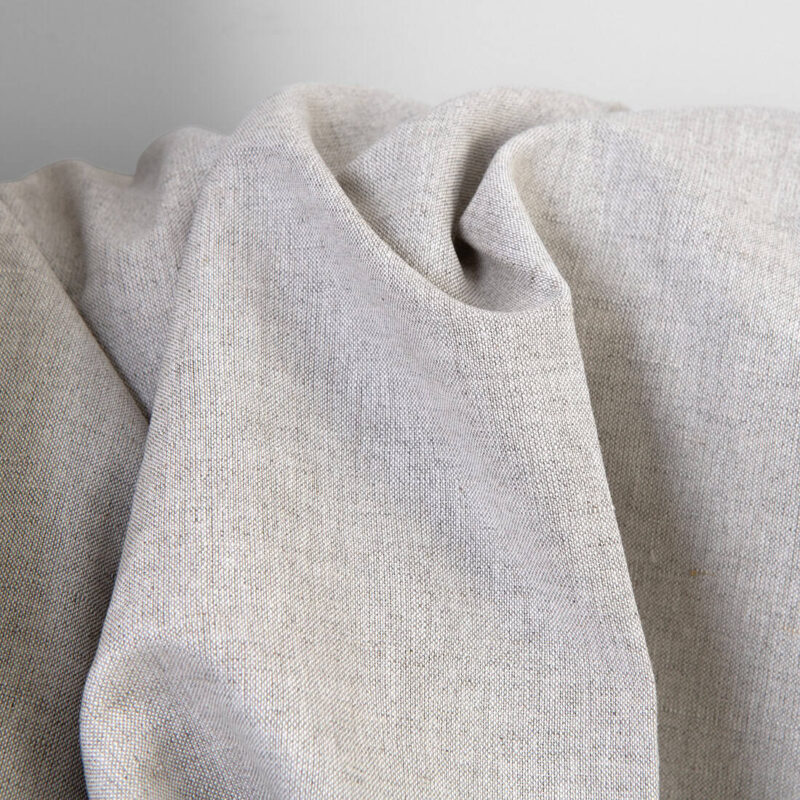 Linen cotton fabric natural and white melange, unwashed