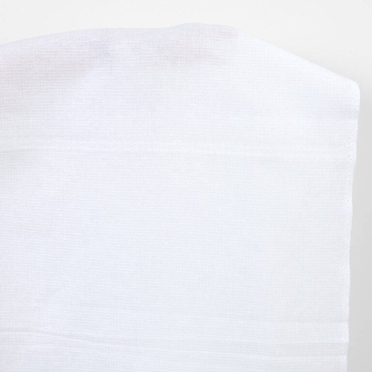 Linen cotton fabric optical white waffle with stripes