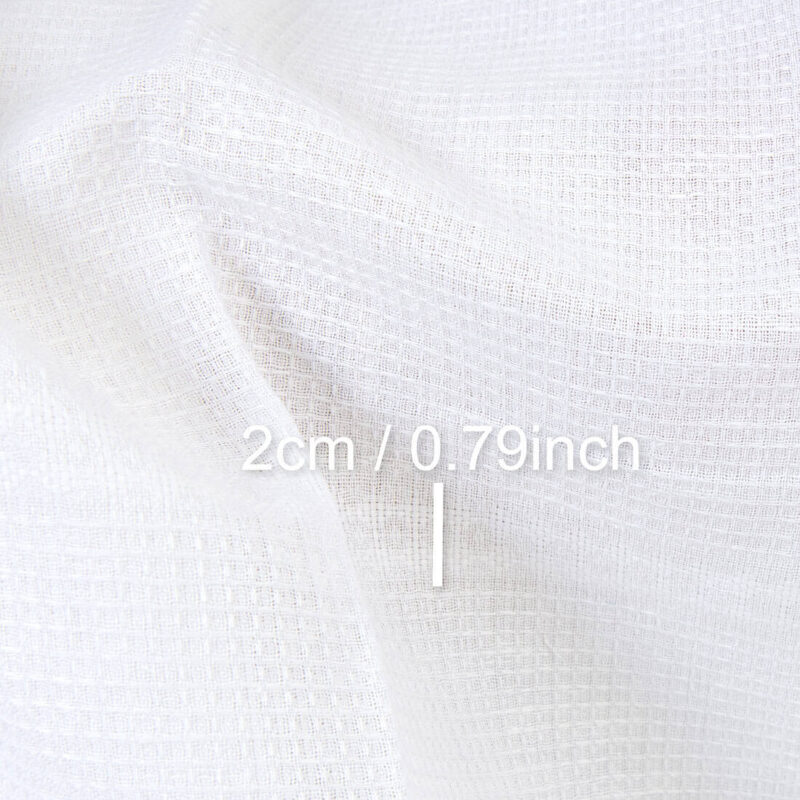 Linen cotton fabric optical white waffle with stripes, with measurements