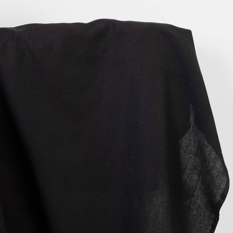 Linen cotton fabric in black