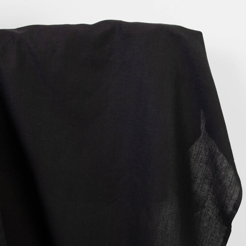 Linen cotton fabric in black