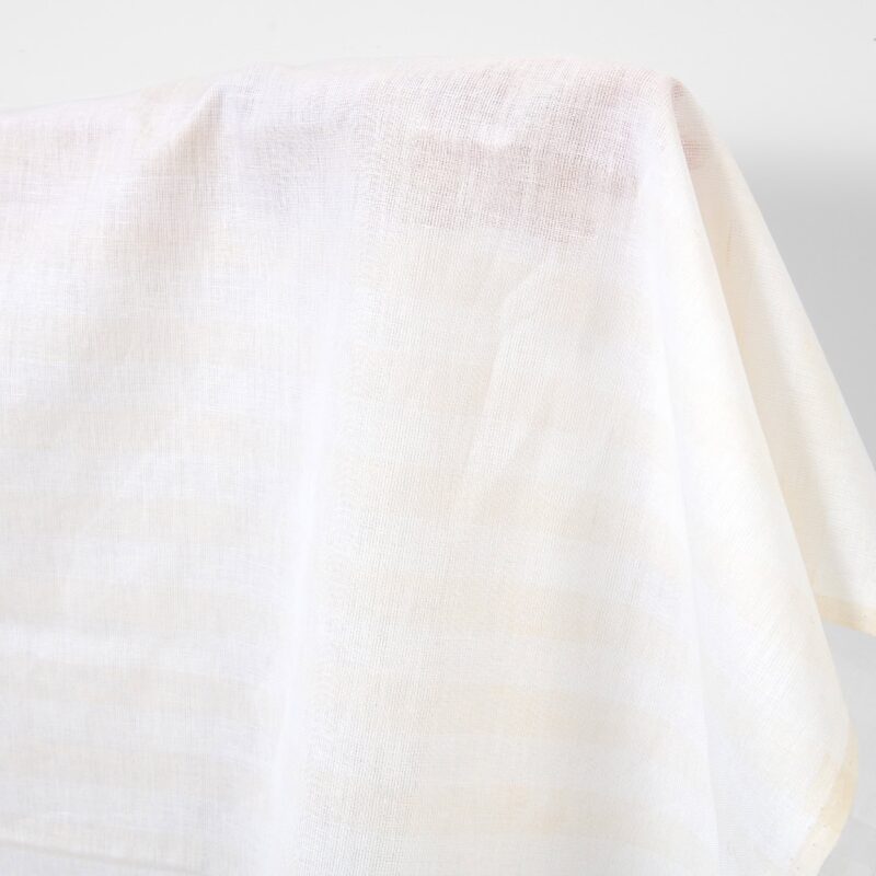 Linen cotton fabric off-white with vanilla stripes, 150cm width