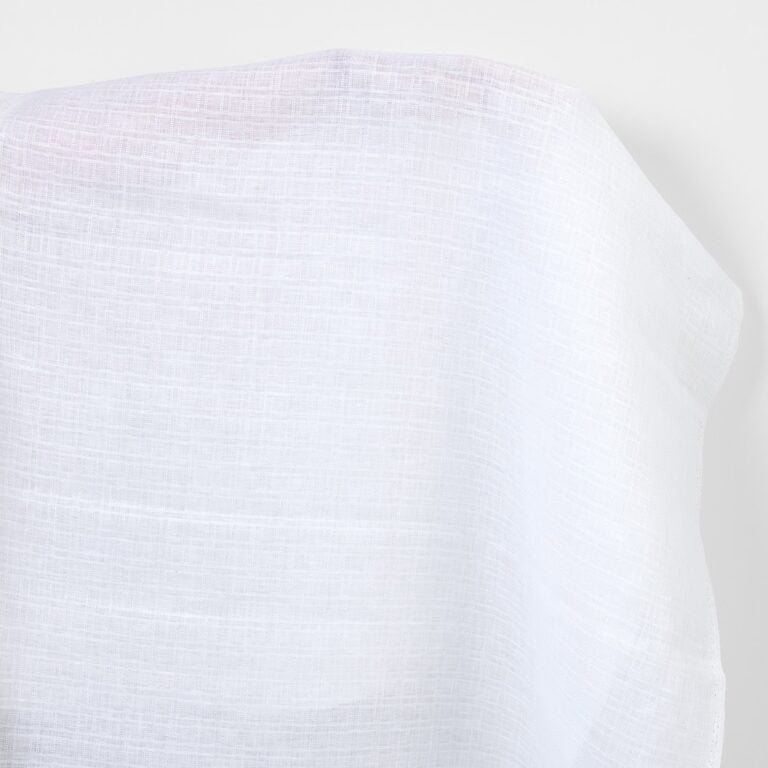 Linen fabric optical white dobby checks