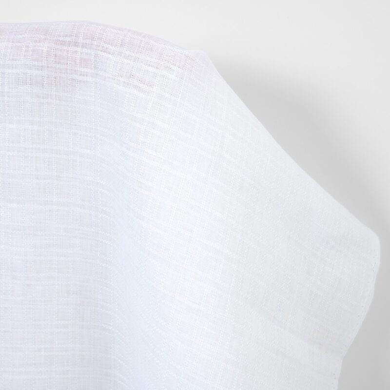 Linen fabric optical white dobby checks, 150cm width