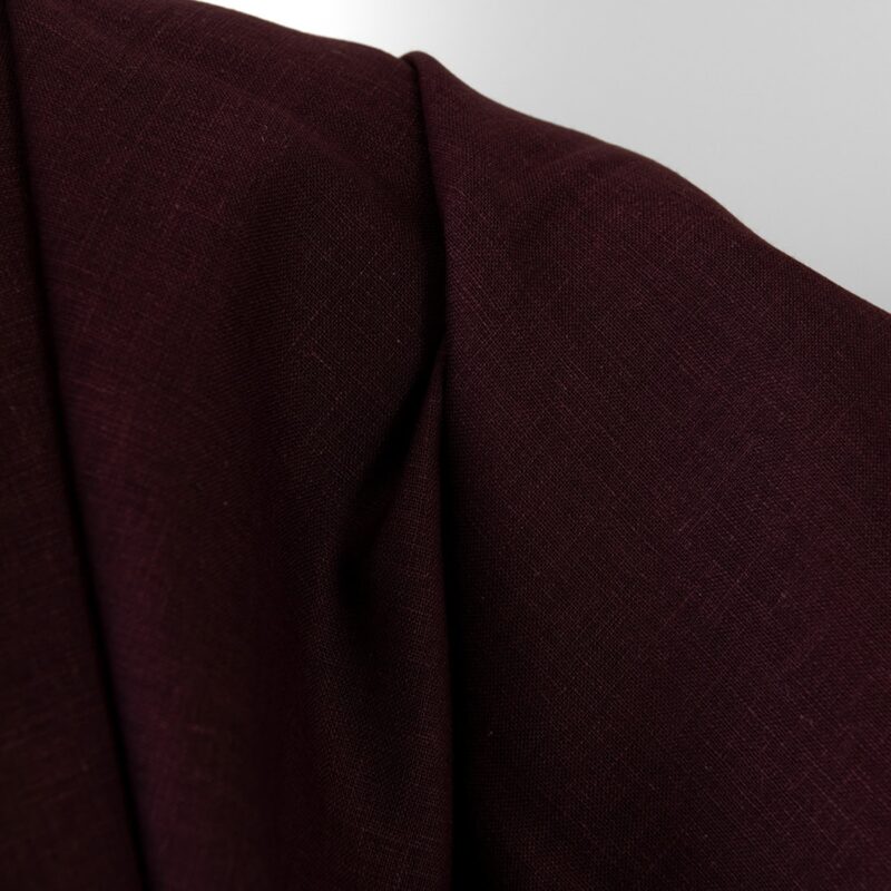 Linen fabric deep brown, plain weave