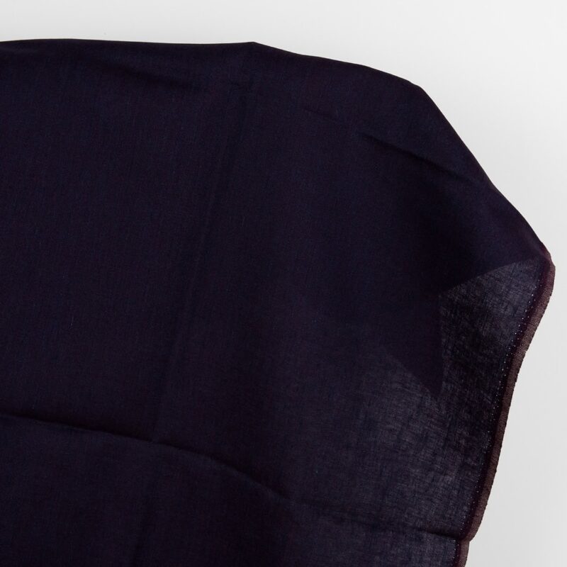 Linen fabric deep blue and violet melange, unwashed