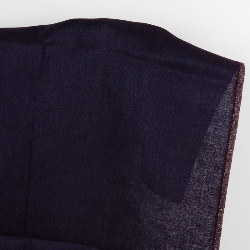 Linen fabric deep blue and violet stripes, unwashed